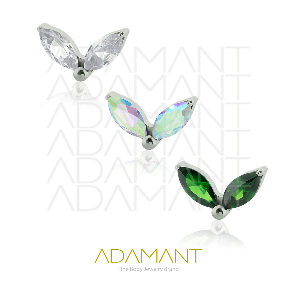 20g-18g-16g-14g Titanio Accesorios Sin Rosca, Double Navette,  Prong set, Cubic Zirconia.