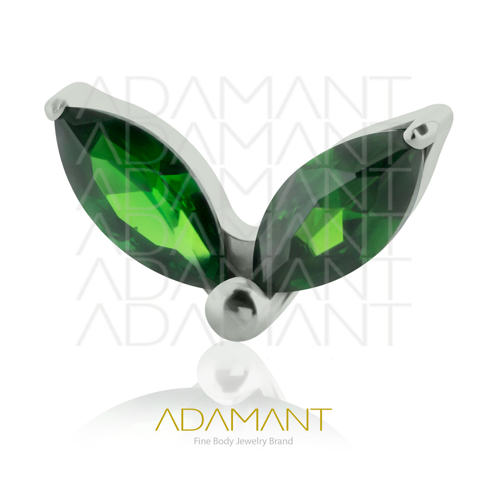 20g-18g-16g-14g Titanio Accesorios Sin Rosca, Double Navette,  Prong set, Cubic Zirconia.