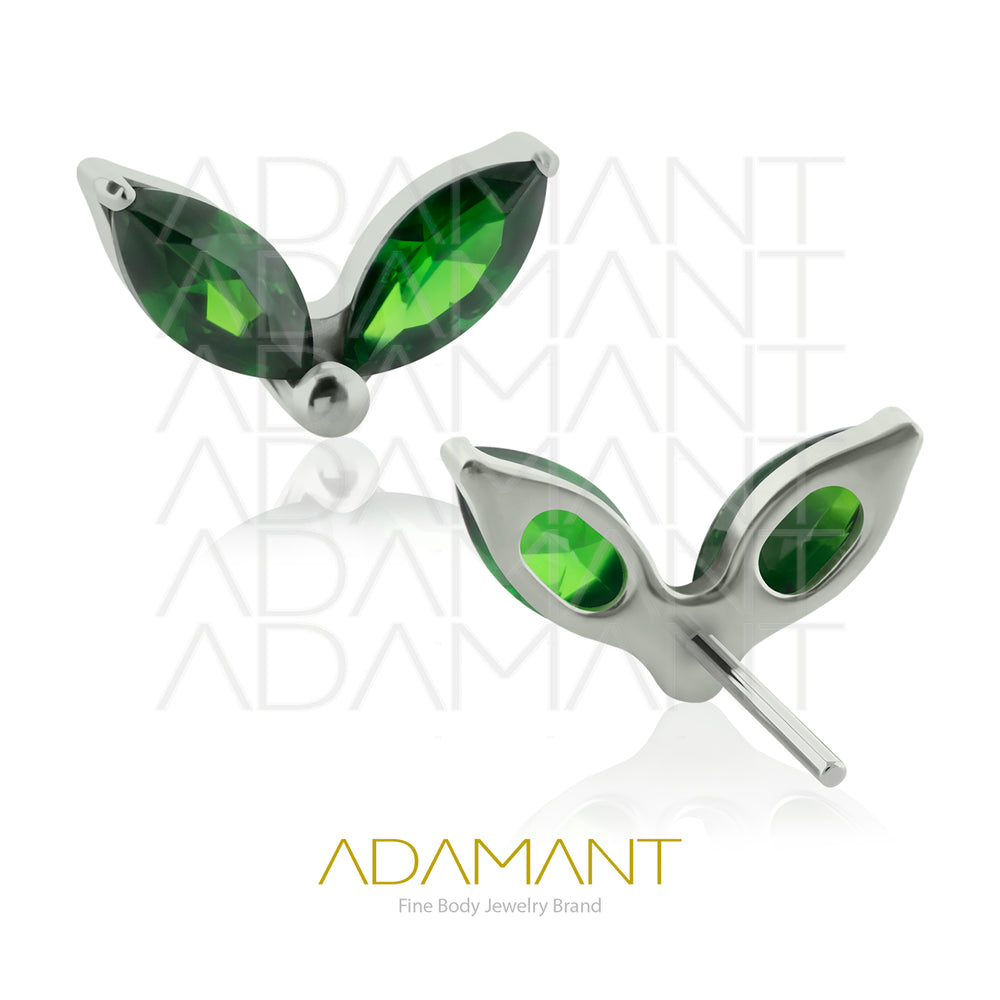 20g-18g-16g-14g Titanio Accesorios Sin Rosca, Double Navette,  Prong set, Cubic Zirconia.