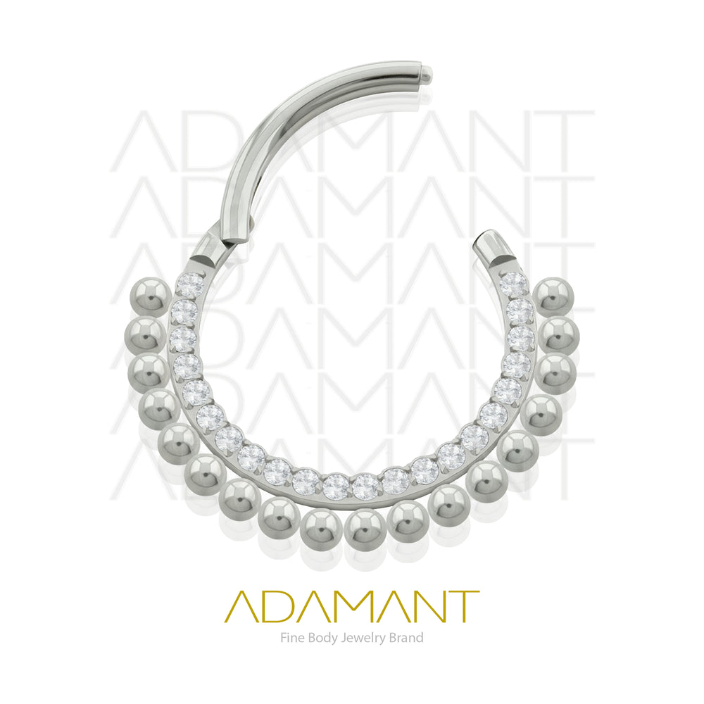 16g, Titanio, Aro Clicker con Bisagra, Front Astral Prong set, Cubic Zirconia