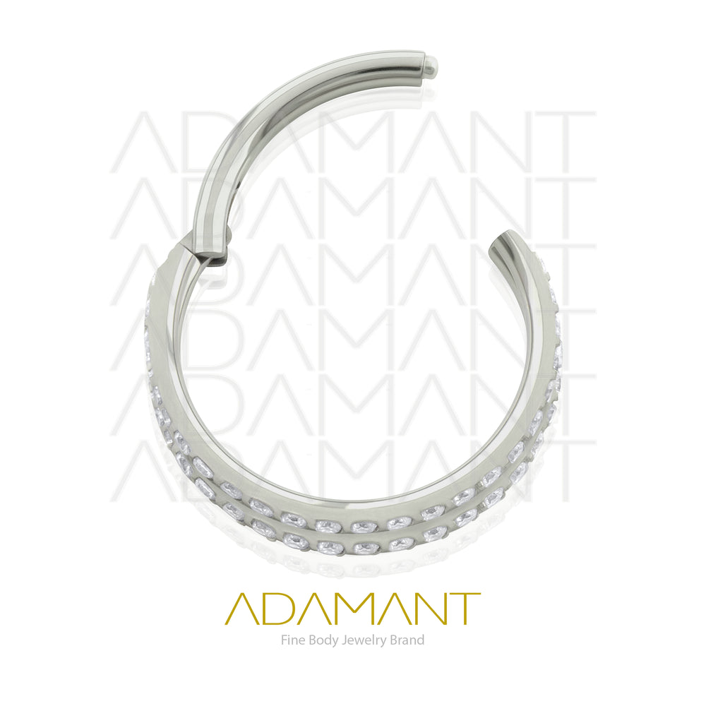16g, Titanio, Aro Clicker con Bisagra, 2 Layers Side Multijoya Prong set, Cubic Zirconia