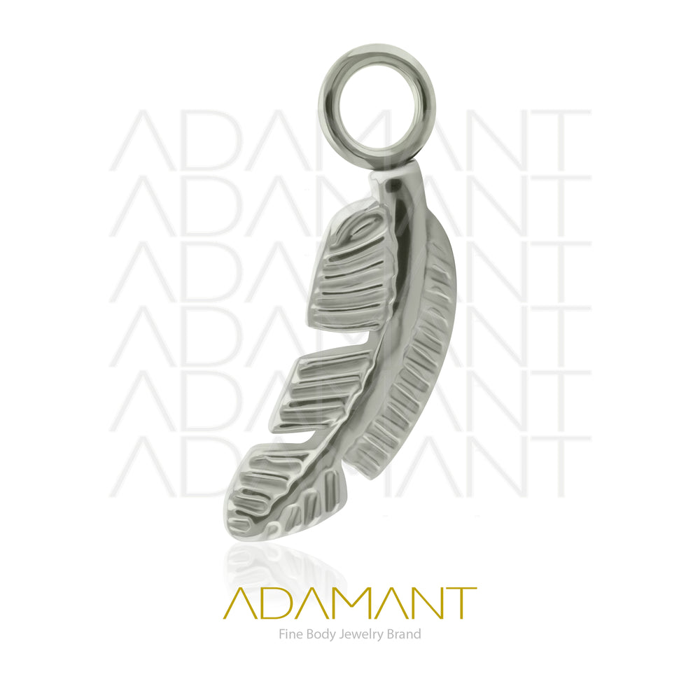 Charms de Titanio Grado Implante, Wave leaf