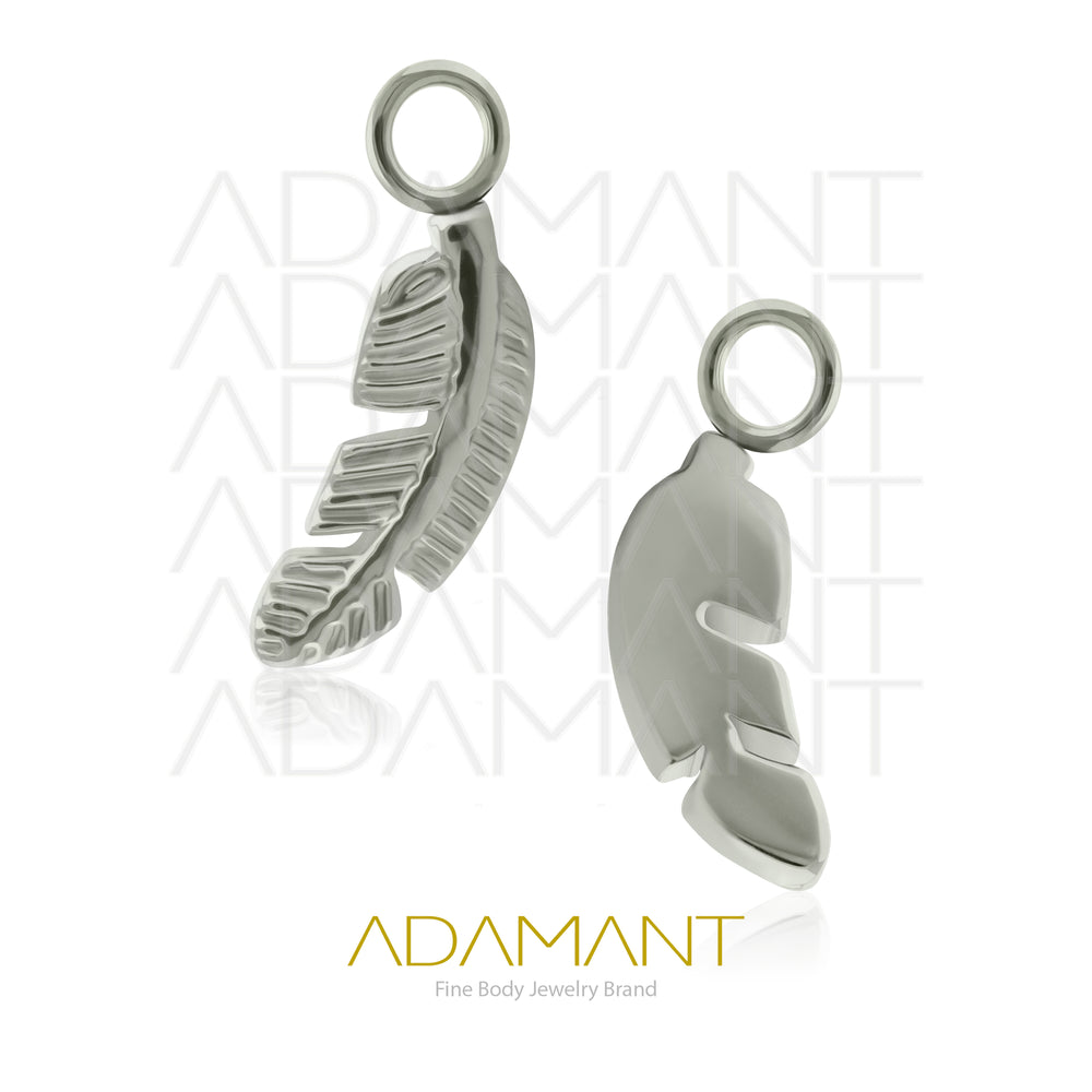 Charms de Titanio Grado Implante, Wave leaf