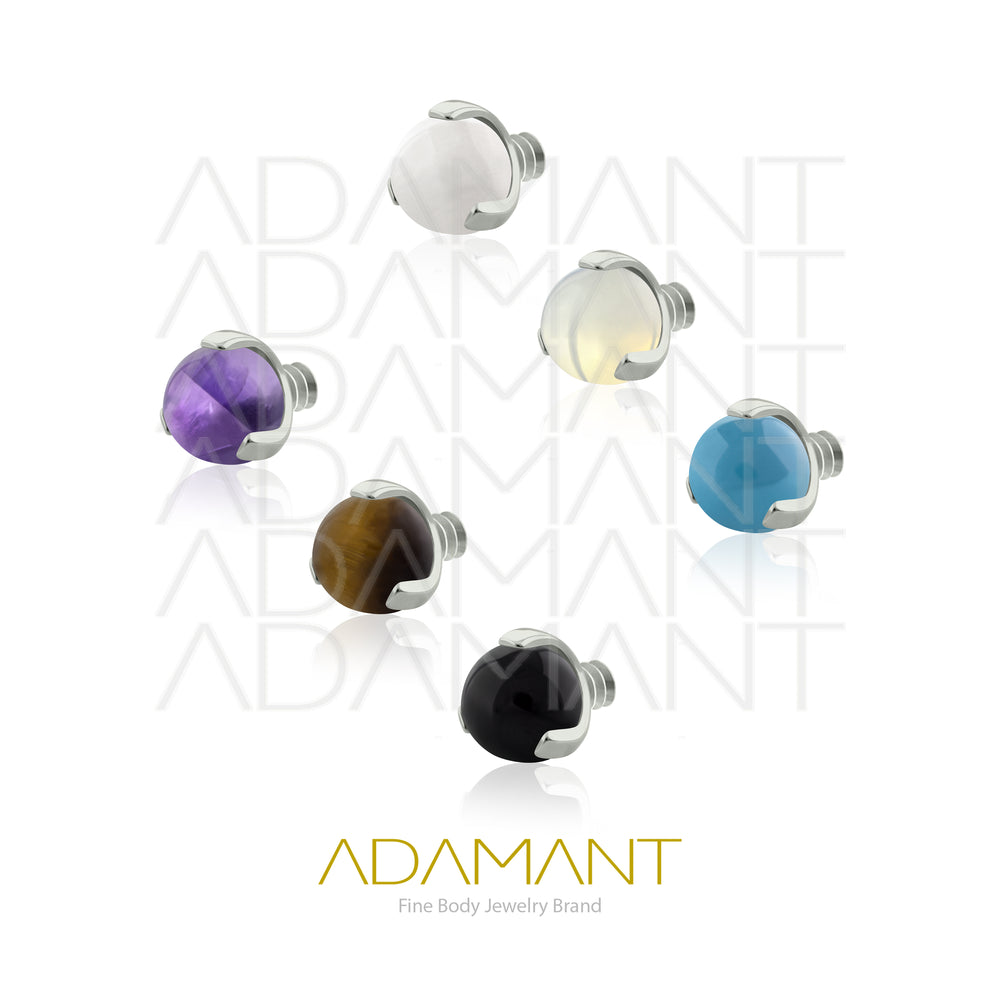 14g, Titanio Accesorio Rosca, 1.2mm Patrón de rosca, Bola, Prong Set, Piedra Natural