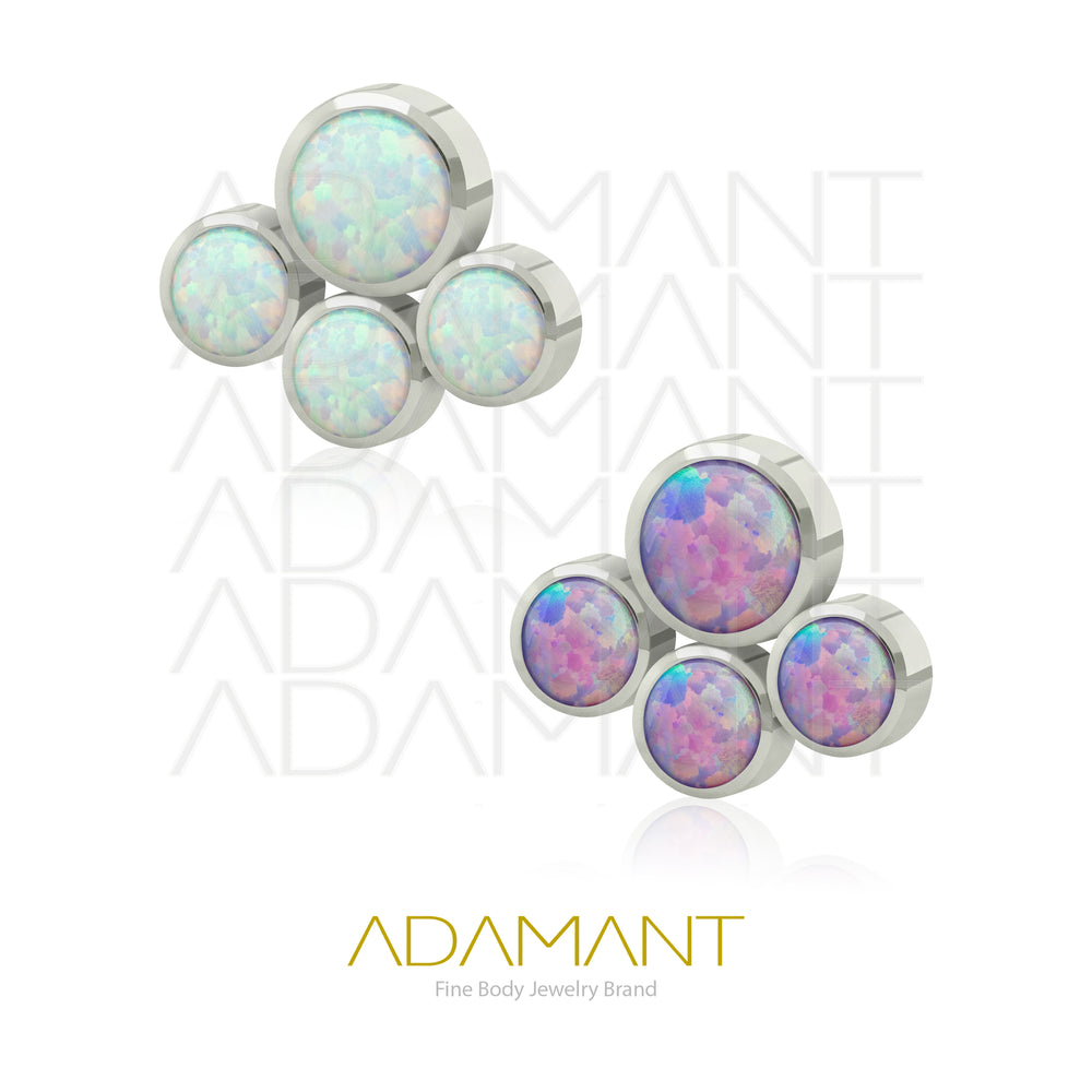 14g, Titanio Accesorio Rosca, 1.2mm Patrón de rosca, Paw, Bezel Set, Opal