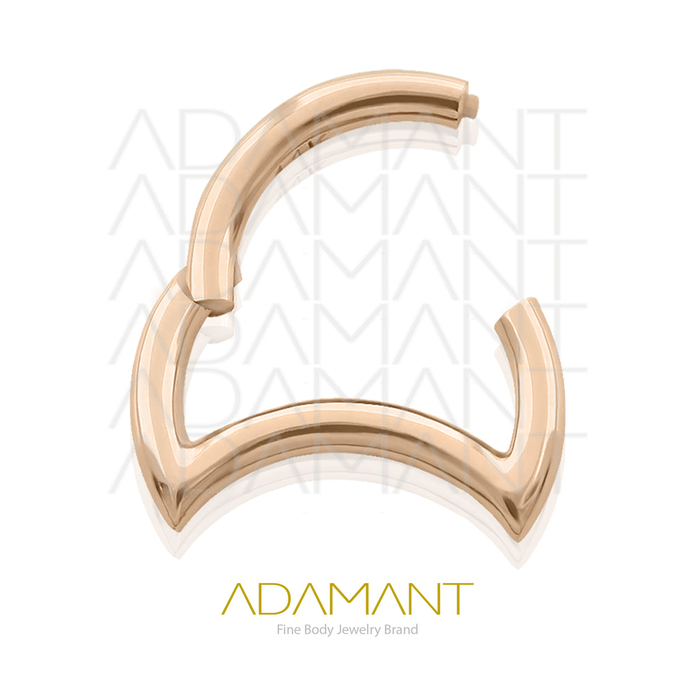 16g, Oro Solido 14k Aro de Bisagra Clicker Moon Shaped
