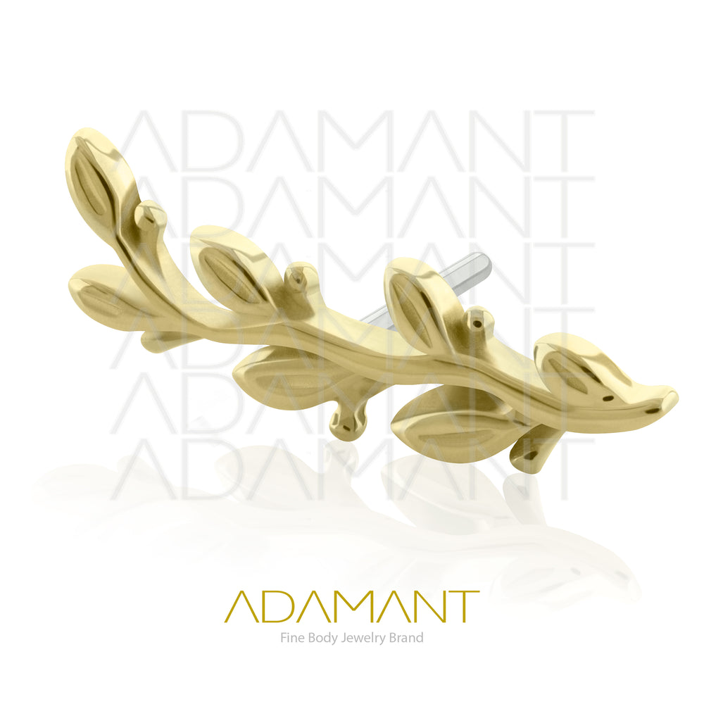 25g, Oro Solido 14k Accesorio Sin Rosca, 4.8mm Tamaño del Pin, Tree branch
