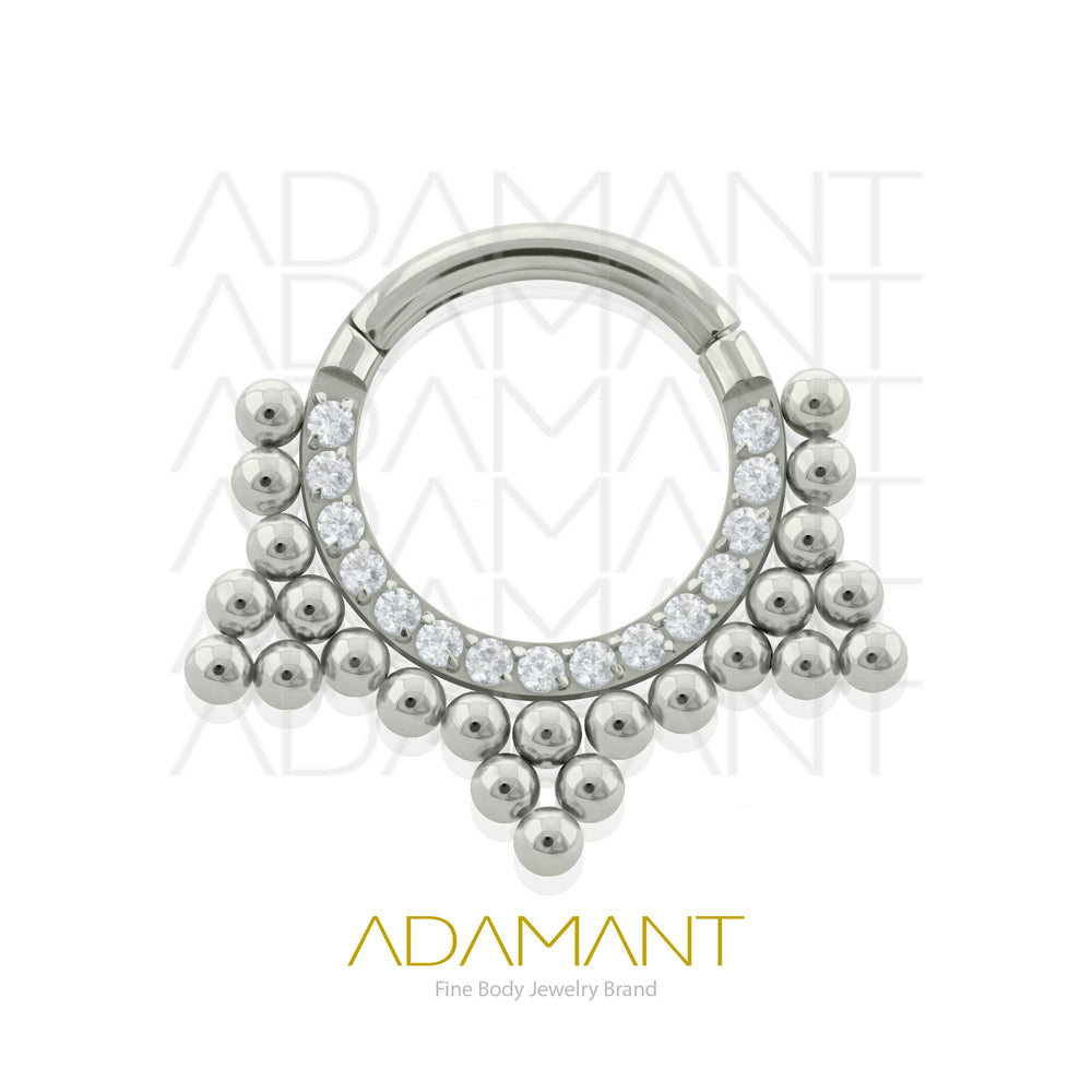 16g, Titanio, Aro Clicker con Bisagra, Front Bao Astral Prong set, Cubic Zirconia