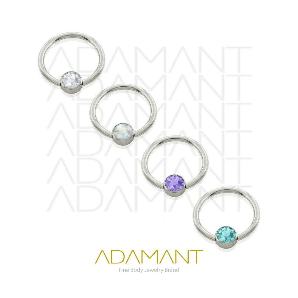 16g, Titanio CBR, Aro a Presión, Bezel Set, Cubic Zirconia