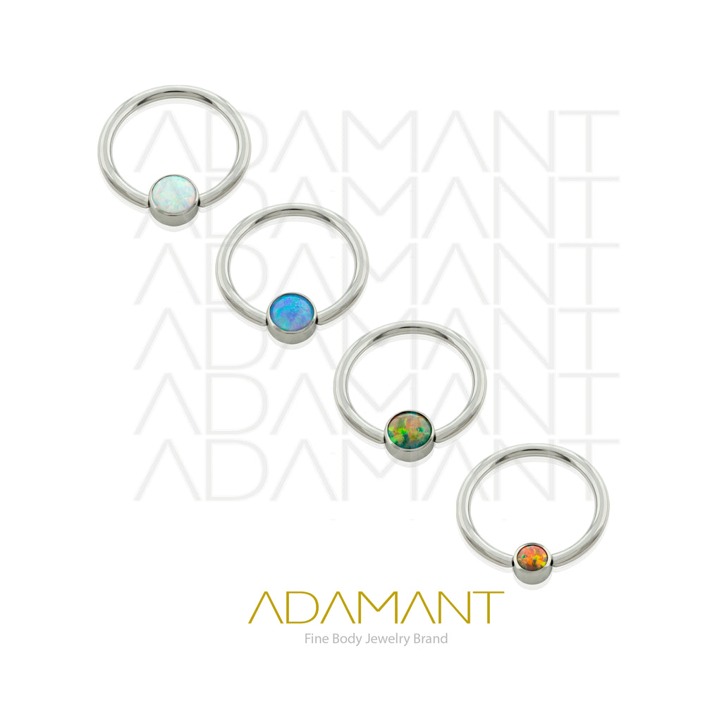 16g, Titanio CBR, Aro a Presión, Bezel Set, Opal