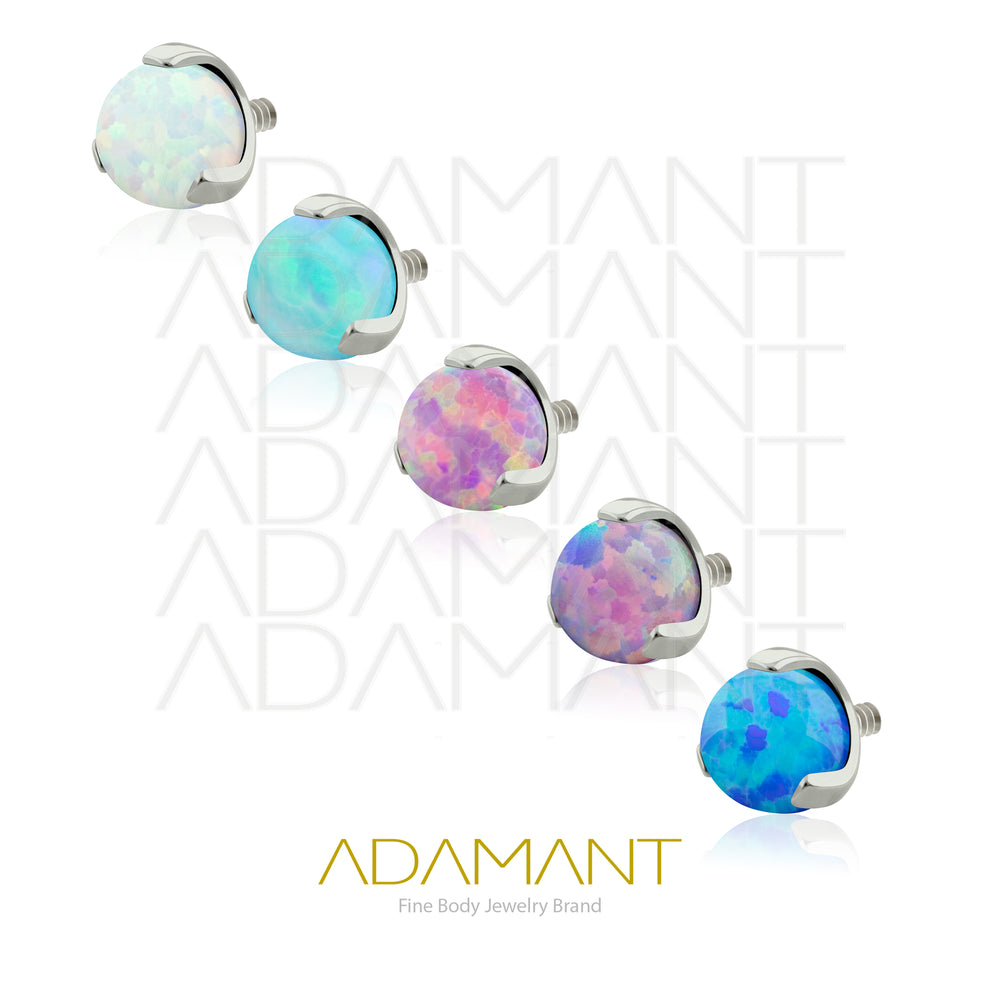 18g - 16g, Titanio Accesorio Rosca, 0.9mm Patrón de rosca, Prong Set, Bola de Opal.