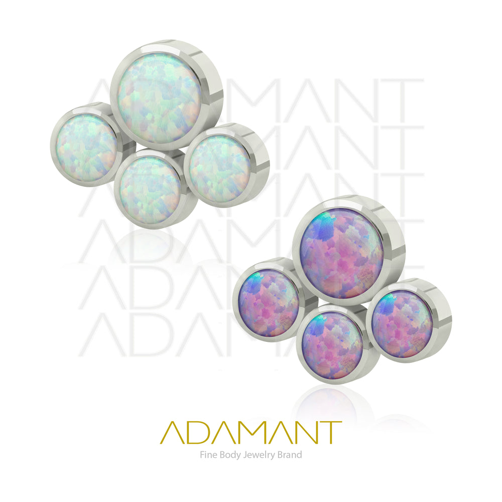 18g - 16g, Titanio Accesorio Rosca, 0.9mm Patrón de rosca, Paw, Bezel Set, Opal.