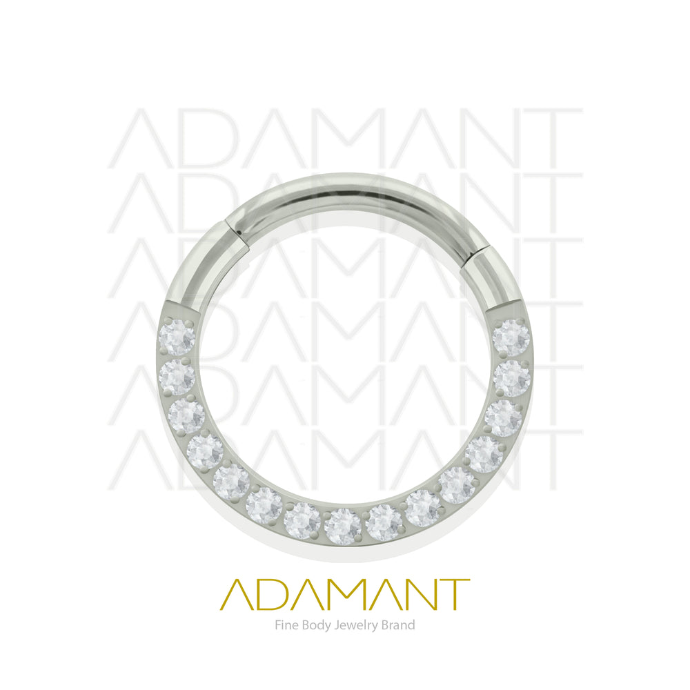18g, Titanio, Aro Clicker con Bisagra, Front Multijoya Prong set, Cubic Zirconia