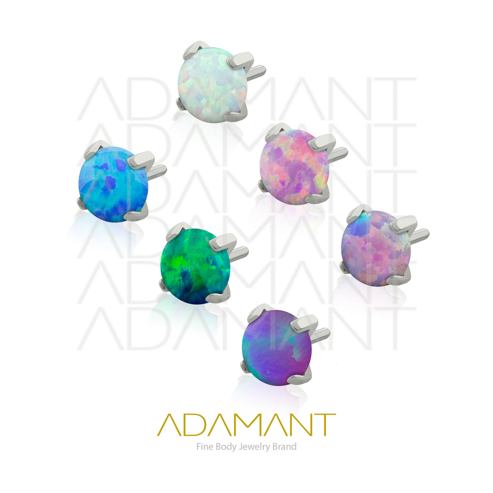 20g-18g-16g-14g Titanio Accesorios Sin Rosca, Prong set 4 Plano, Opal.