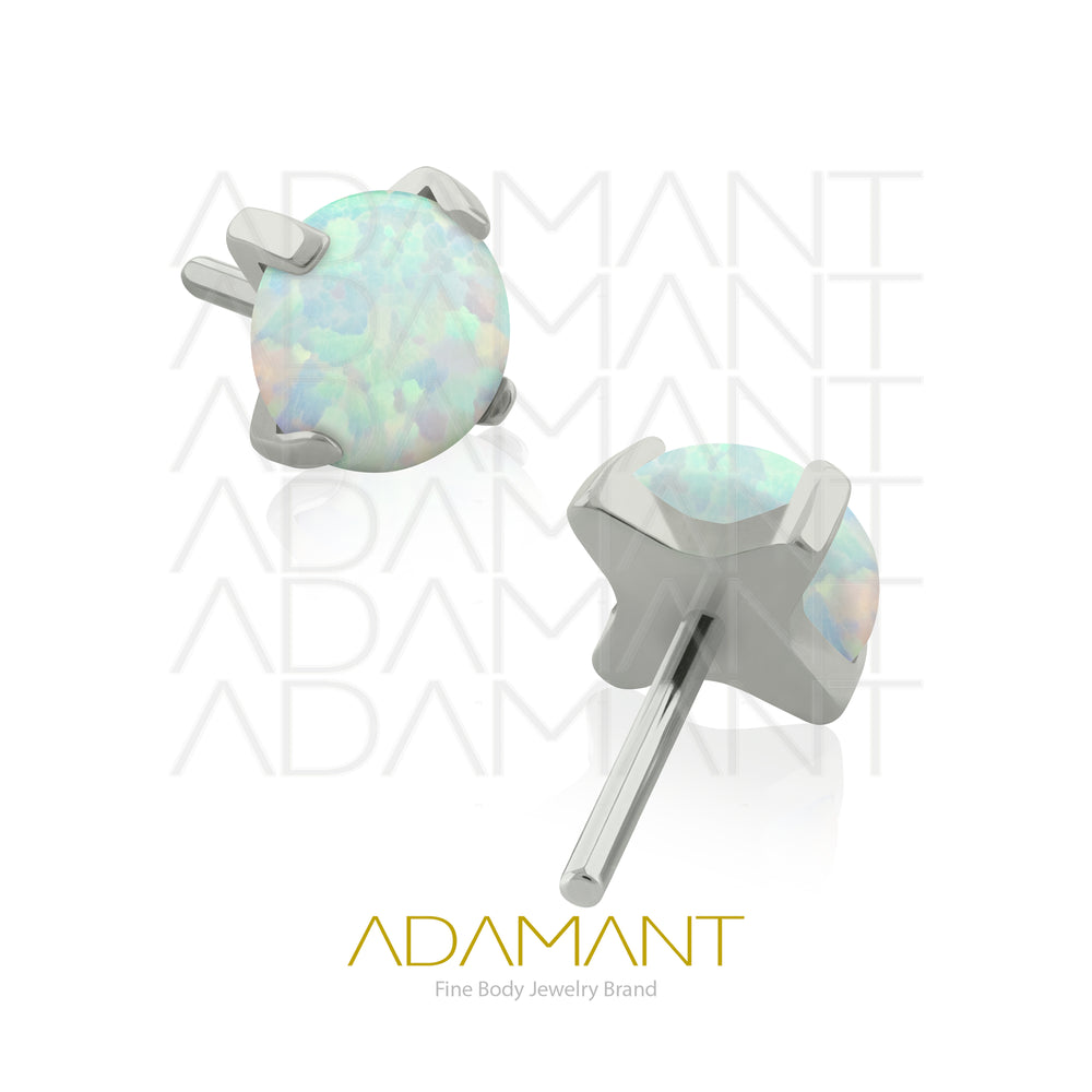 20g-18g-16g-14g Titanio Accesorios Sin Rosca, Prong set 4 Plano, Opal.