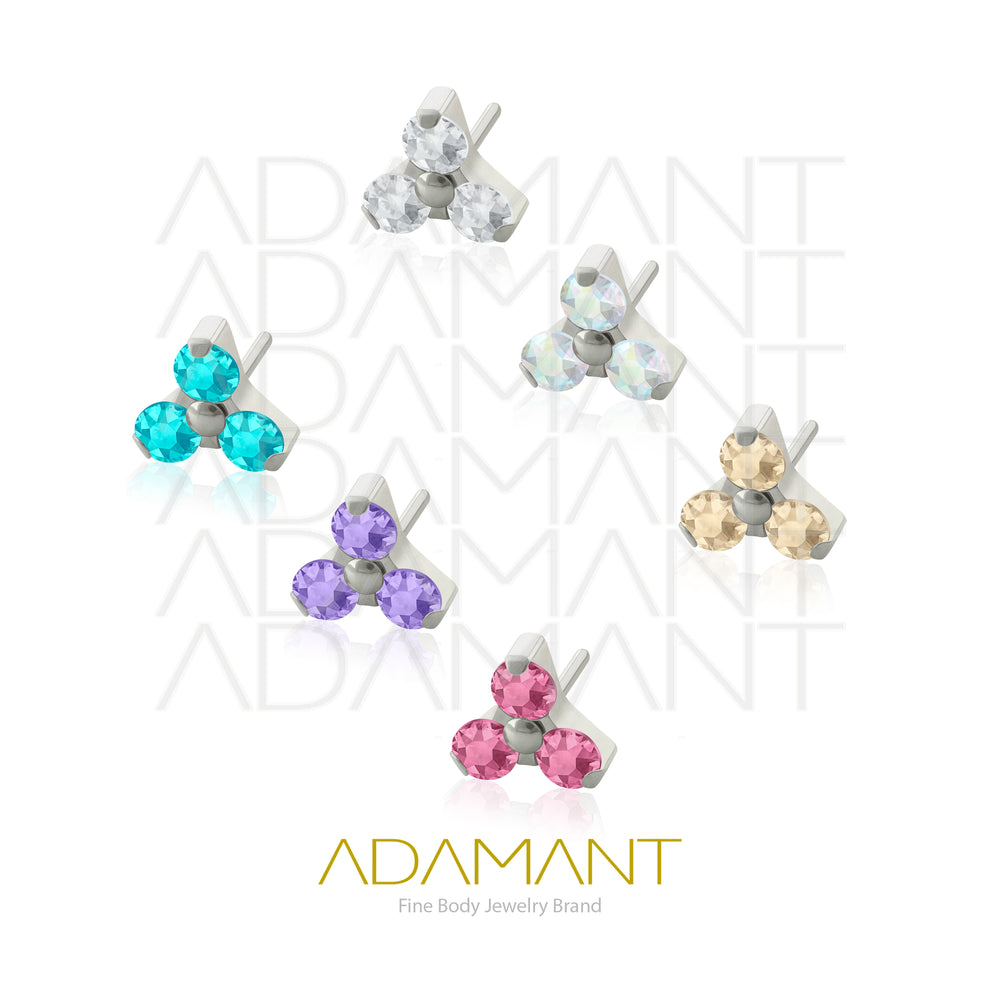 20g-18g-16g-14g Titanio Accesorios Sin Rosca, Trinity, Prong set, Cubic Zirconia.
