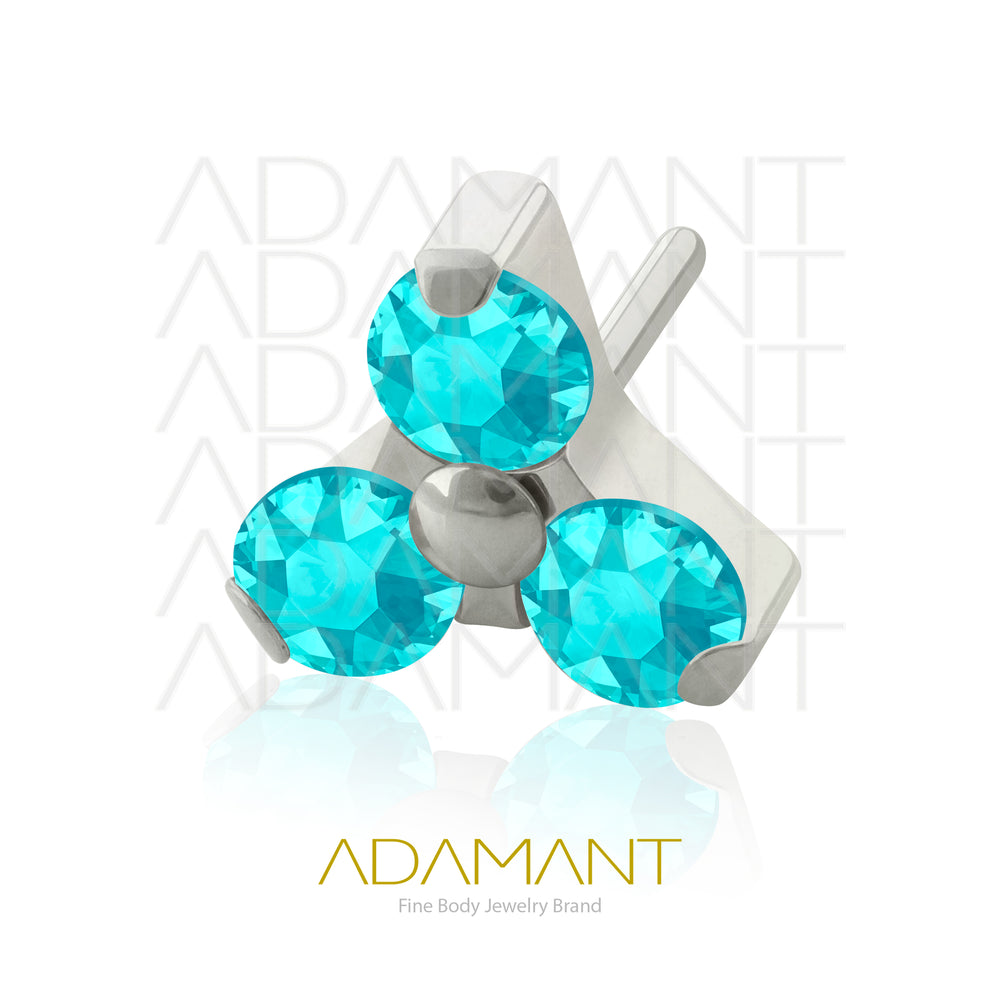 20g-18g-16g-14g Titanio Accesorios Sin Rosca, Trinity, Prong set, Cubic Zirconia.