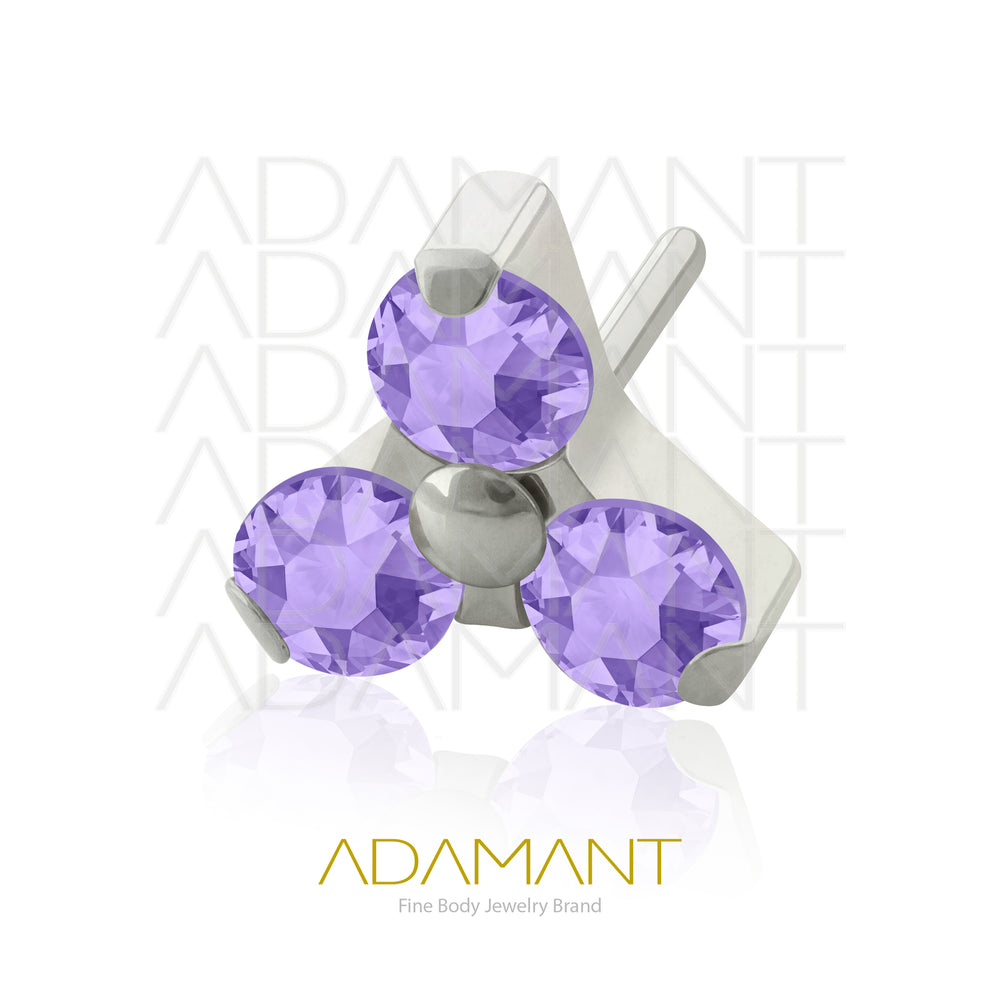 20g-18g-16g-14g Titanio Accesorios Sin Rosca, Trinity, Prong set, Cubic Zirconia.