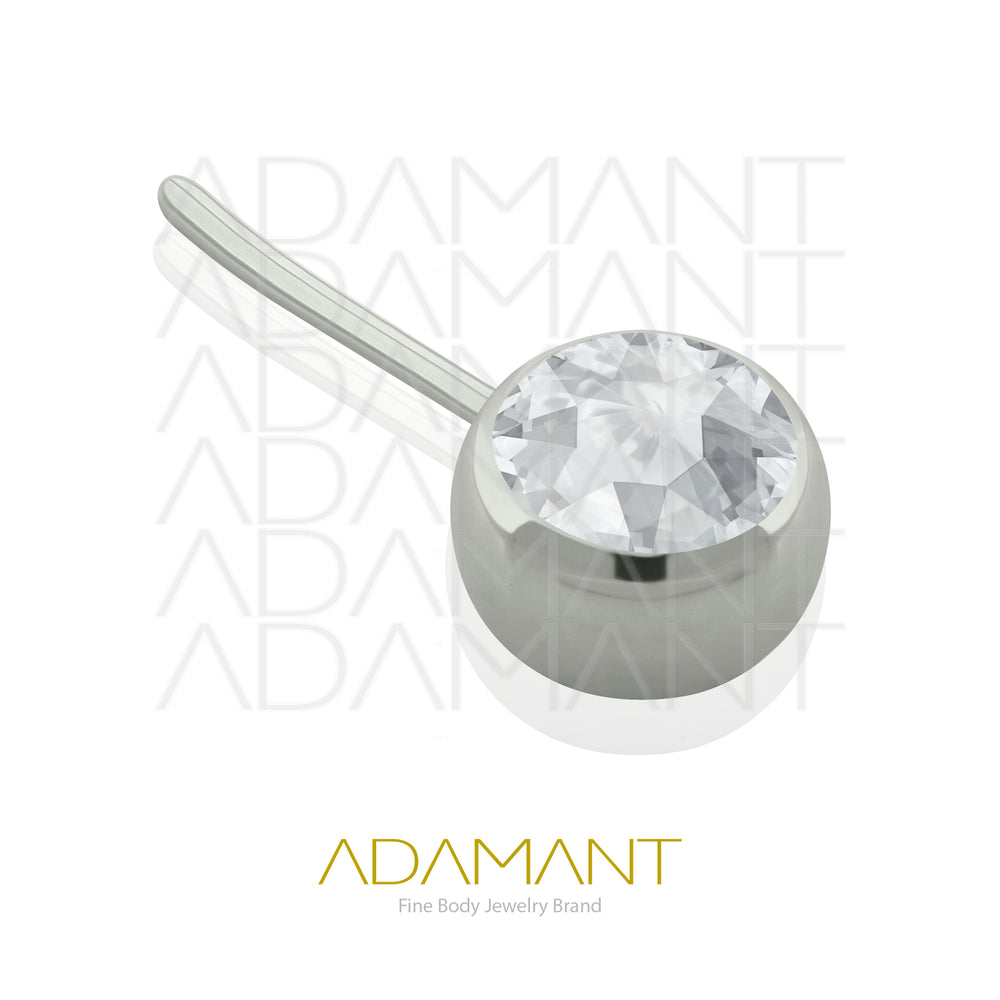 20g-18g-16g-14g Titanio Accesorios Sin Rosca, Front Bezel set, Cubic Zirconia.