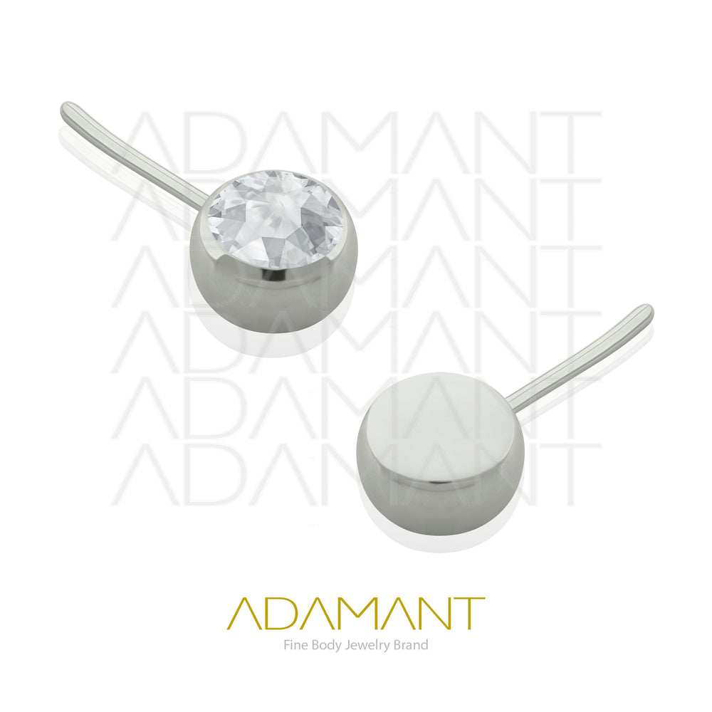 20g-18g-16g-14g Titanio Accesorios Sin Rosca, Front Bezel set, Cubic Zirconia.