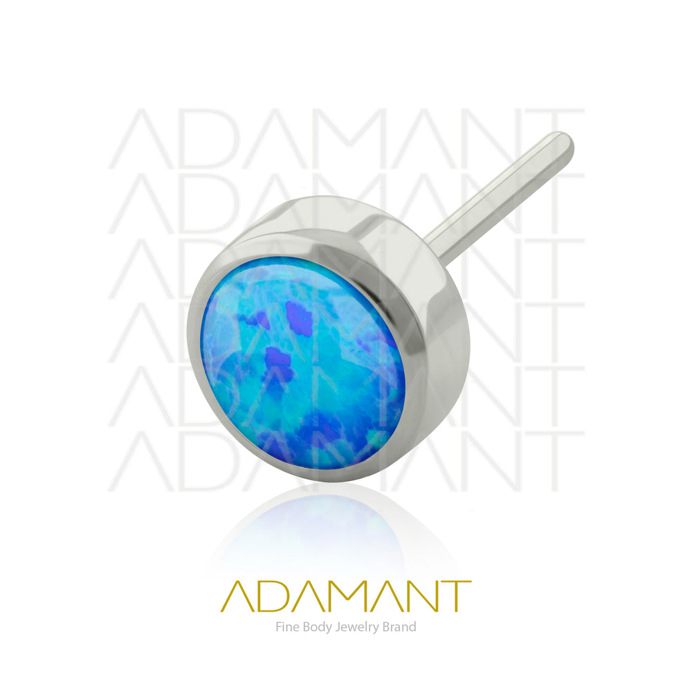 20g-18g-16g-14g Titanio Accesorios Sin Rosca, Bezel set Plano, Opal.