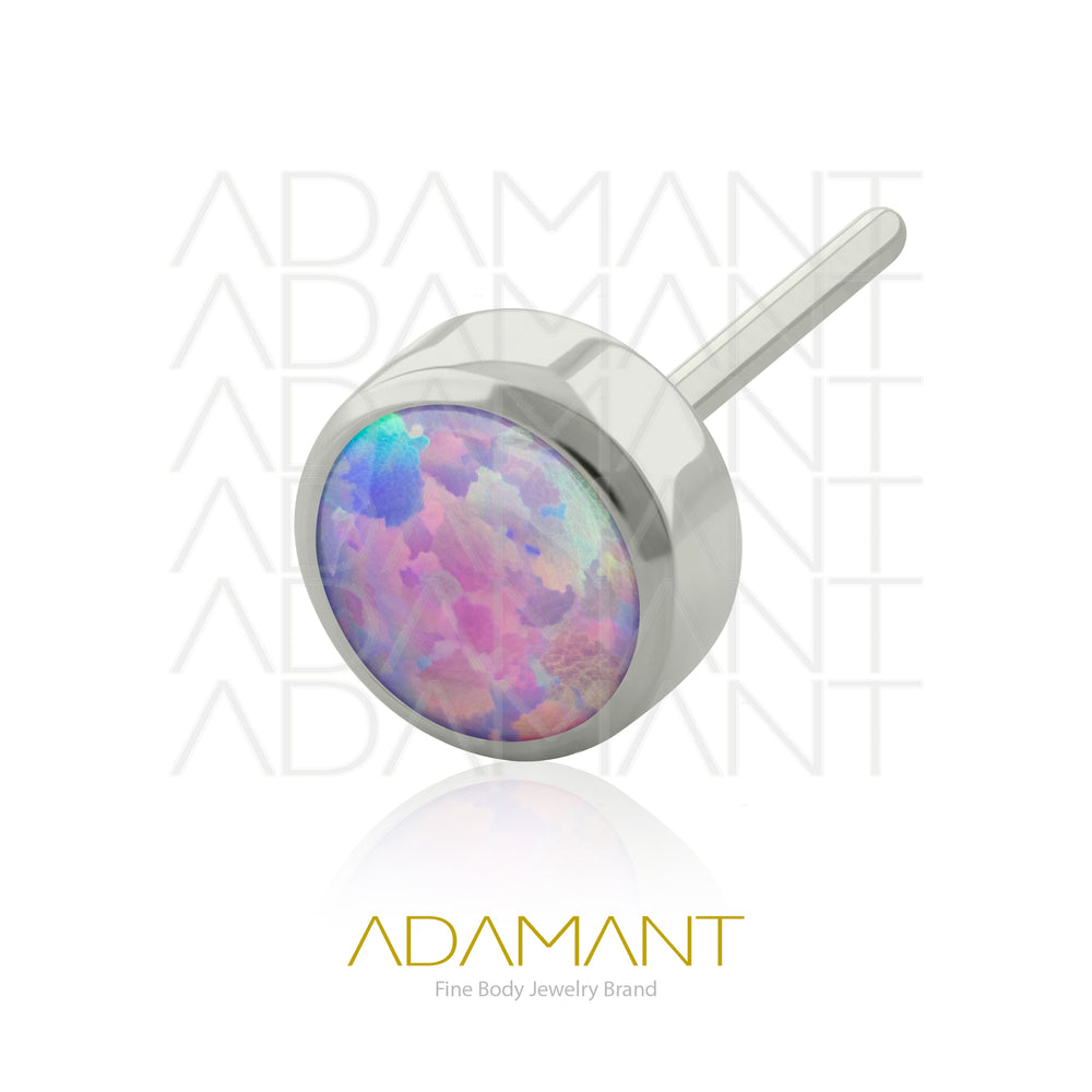 20g-18g-16g-14g Titanio Accesorios Sin Rosca, Bezel set Plano, Opal.