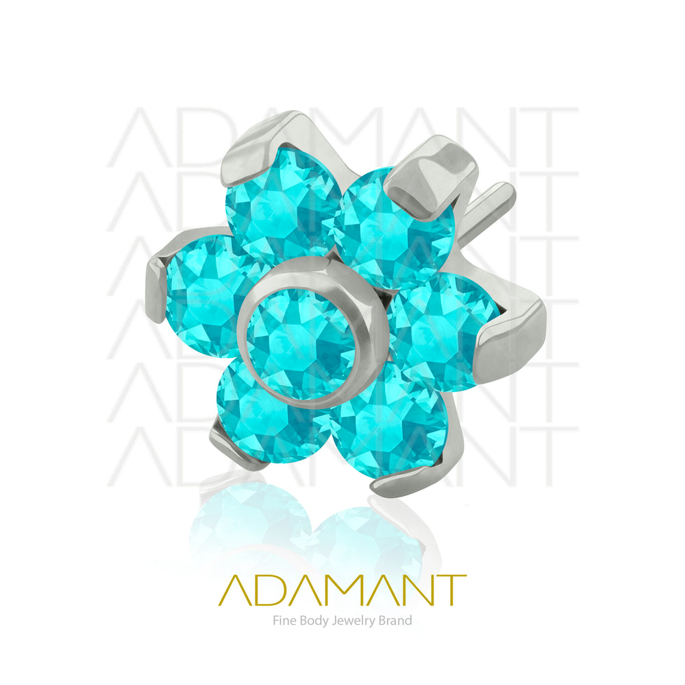 20g-18g-16g-14g Titanio Accesorios Sin Rosca, Flor, Prong set, Cubic Zirconia.