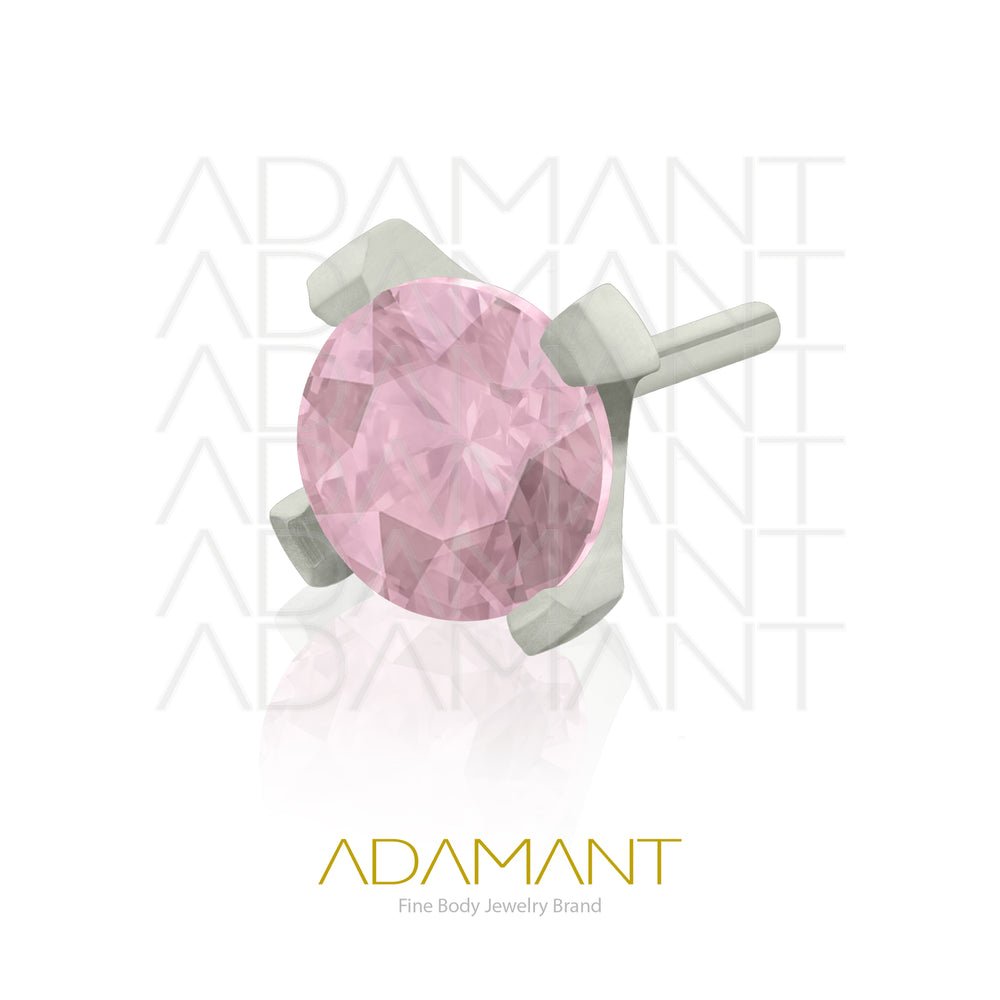 20g-18g-16g-14g Titanio Accesorios Sin Rosca, Prong set 4, Cubic Zirconia.