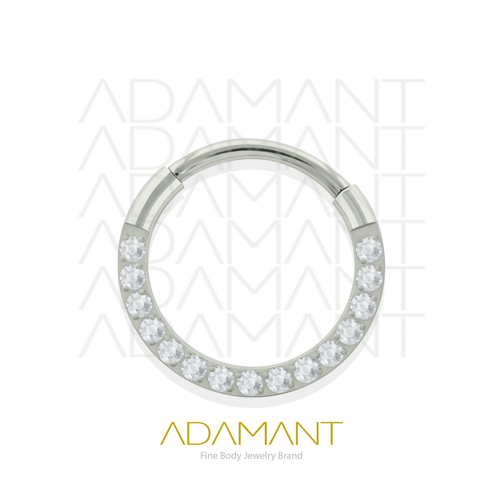20g, Titanio, Aro Clicker con Bisagra, Front Multijoya Prong set, Cubic Zirconia