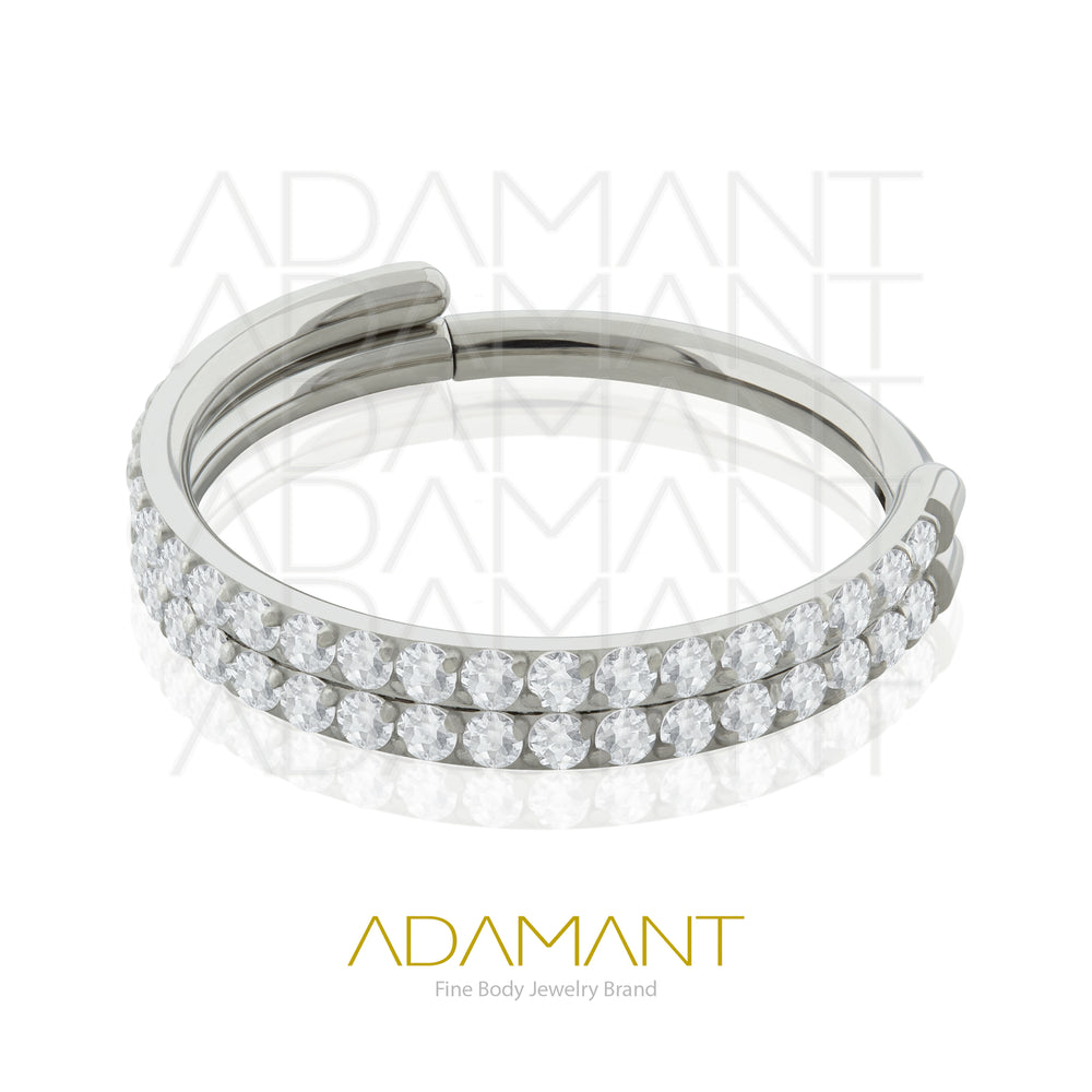 16g, Titanio, Aro Clicker con Bisagra, Side Doble Multijoya Prong set, Cubic Zirconia