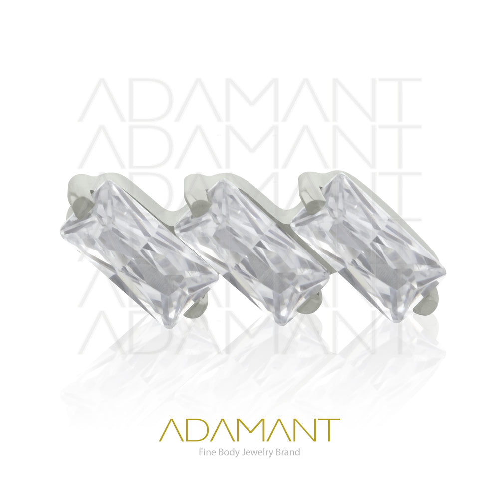 20g-18g-16g-14g Titanio Accesorios Sin Rosca, Bright Thunder, Prong set, Cubic Zirconia.