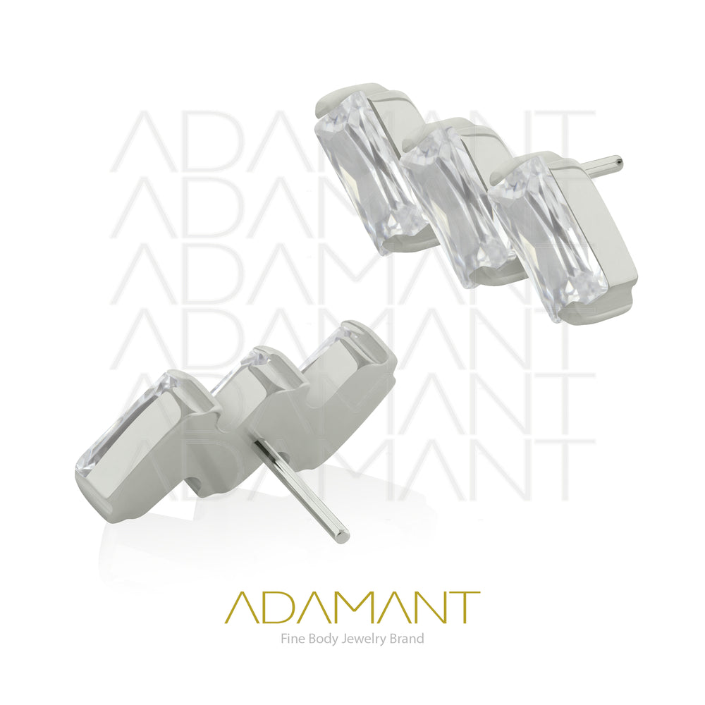 20g-18g-16g-14g Titanio Accesorios Sin Rosca, Bright Thunder, Prong set, Cubic Zirconia.