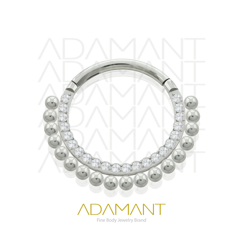 16g, Titanio, Aro Clicker con Bisagra, Front Astral Prong set, Cubic Zirconia
