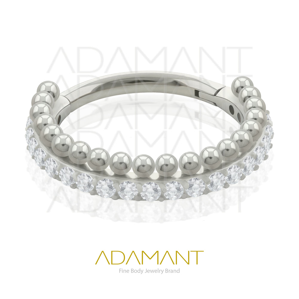 16g, Titanio, Aro Clicker con Bisagra, Side Astral Prong set, Cubic Zirconia